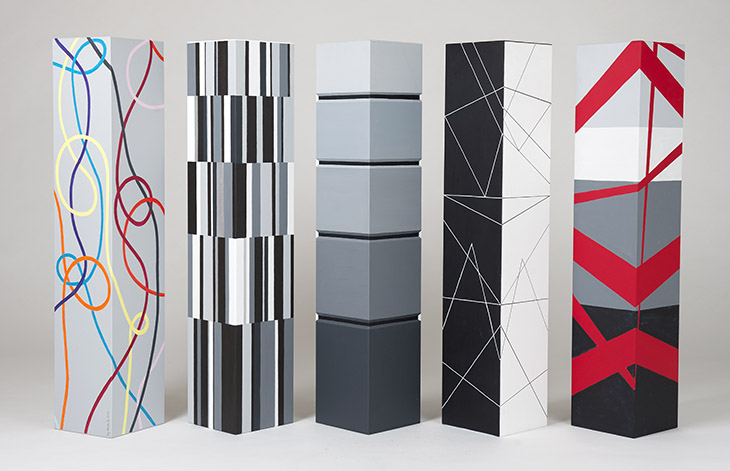 Photograph of painted columns